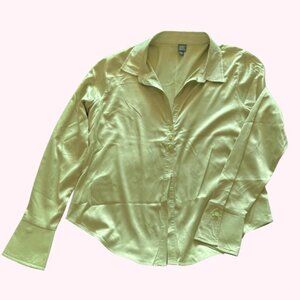 Wild Fable Lime Green Satin Shirt 🍋‍🟩
